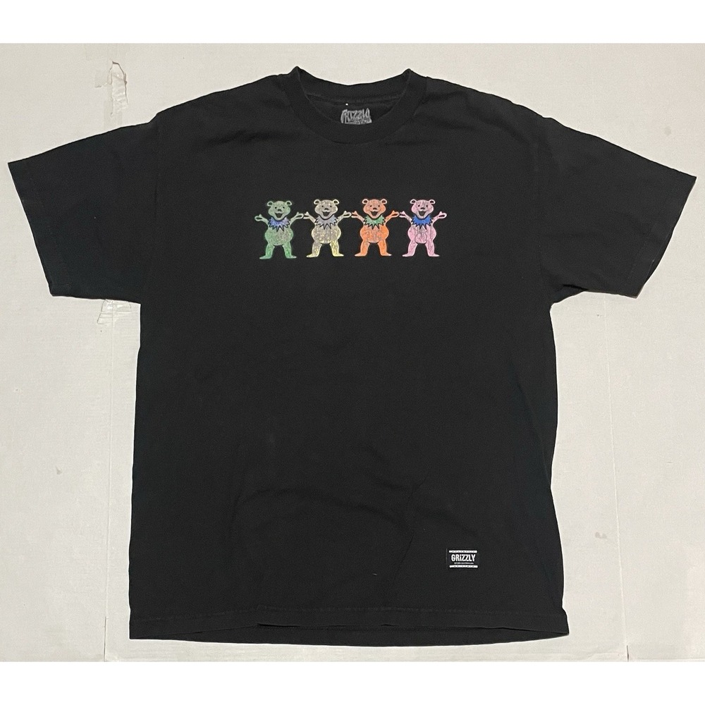 Vintage Grizzly Dead Dancing Rainbow Bears Tee Shirt Size Large Grateful